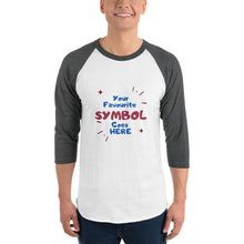 Load image into Gallery viewer, Symbol Customized 3/4 Sleeve Unisex Raglan Shirt
