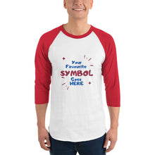 Load image into Gallery viewer, Symbol Customized 3/4 Sleeve Unisex Raglan Shirt