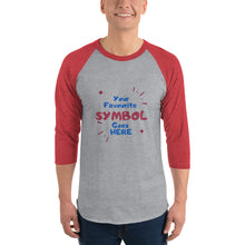 Load image into Gallery viewer, Symbol Customized 3/4 Sleeve Unisex Raglan Shirt