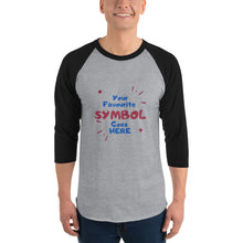 Load image into Gallery viewer, Symbol Customized 3/4 Sleeve Unisex Raglan Shirt