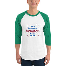 Load image into Gallery viewer, Symbol Customized 3/4 Sleeve Unisex Raglan Shirt