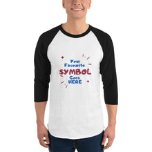Load image into Gallery viewer, Symbol Customized 3/4 Sleeve Unisex Raglan Shirt